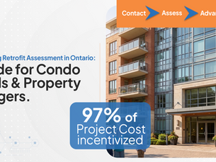 Property manager and condo board member reviewing a free building retrofit assessment report with Mann Engineering