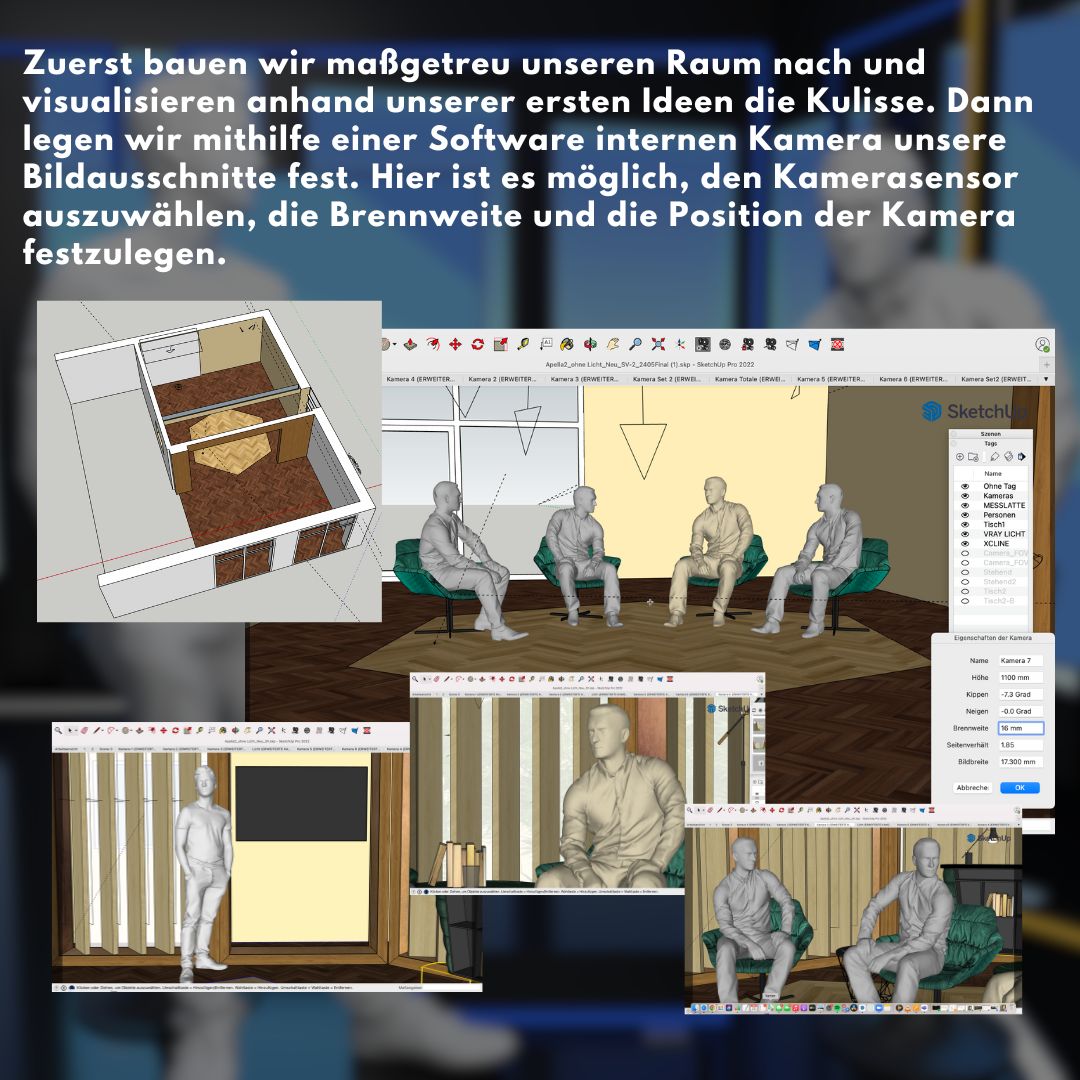 3D Modell für Videostudio, Videostudio einrichten, Videostudio Bau
