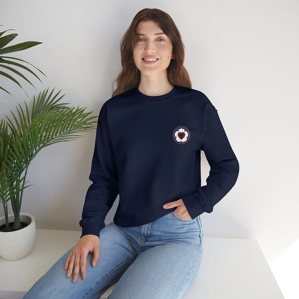 Embroidered Luther Rose Cozy Unisex Heavy Blend™ Crewneck Sweatshirt
