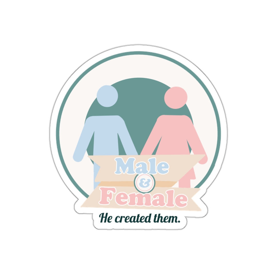 Thumbnail: Male & Female He Created Them Vinyl Stickers