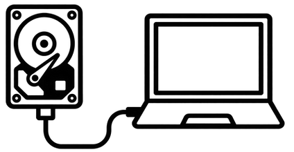 hard drive connected up to a computer
