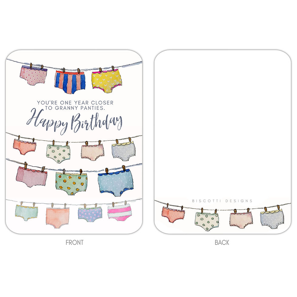 Thumbnail: Granny Panties Birthday Flat Card