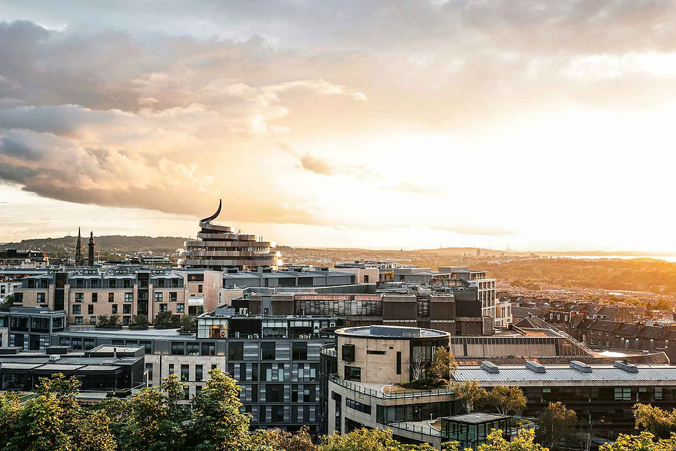 Edinburgh skyline at sunset