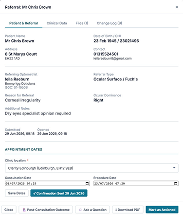ClinRef Patient referral form
