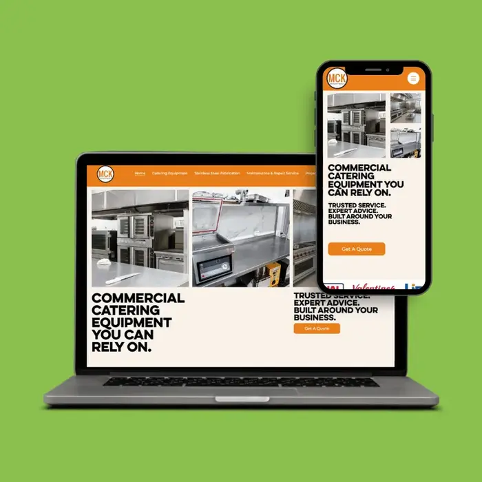 scroller image of MCK catering website design by Power On Web Design in edinburgh