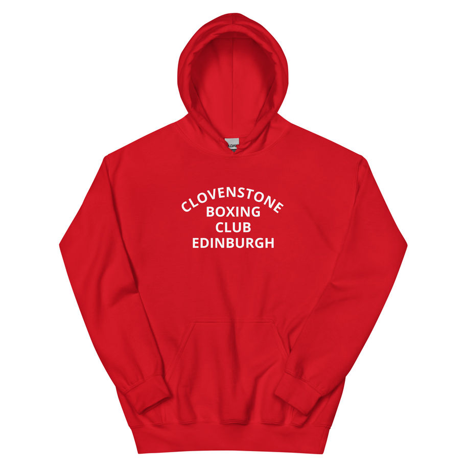 Red Clovenstone Boxing Club Edinburgh hoodie