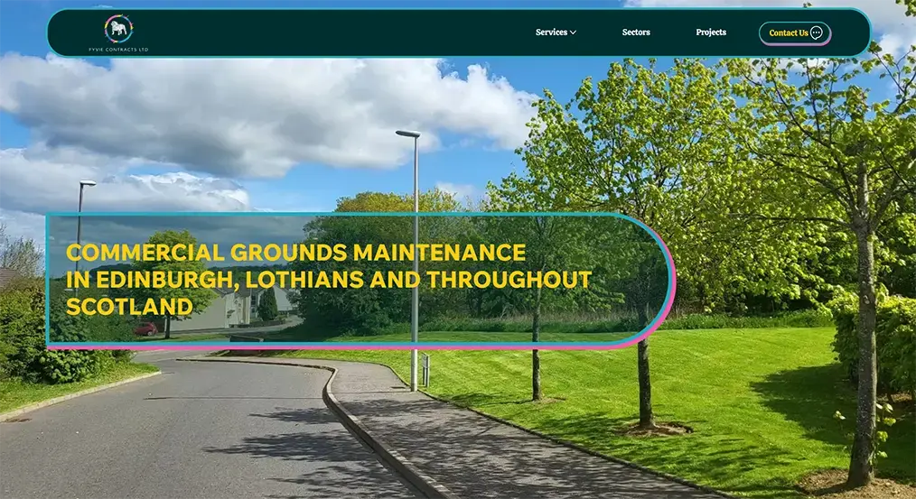 Grounds maintenance company website design for Fyvie Contracts Fife by Power On Web Design