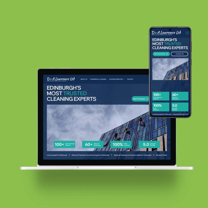 This is an image of the website built for D & A Lawrence Ltd by Power On Web Design. D & A Lawrence is based in Balerno, Edinburgh