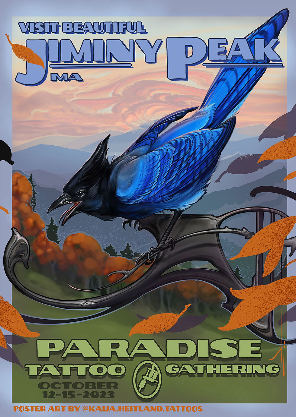poster for tattoo education event paradise tattoo gathering 2023