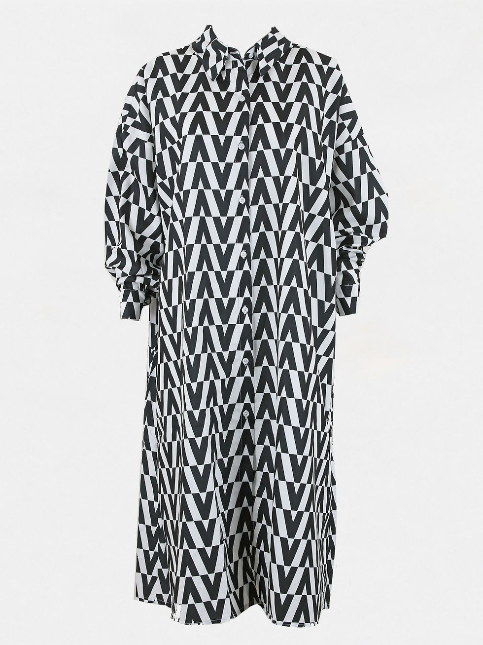 Zwarte wit jurk jas Evi Black just black