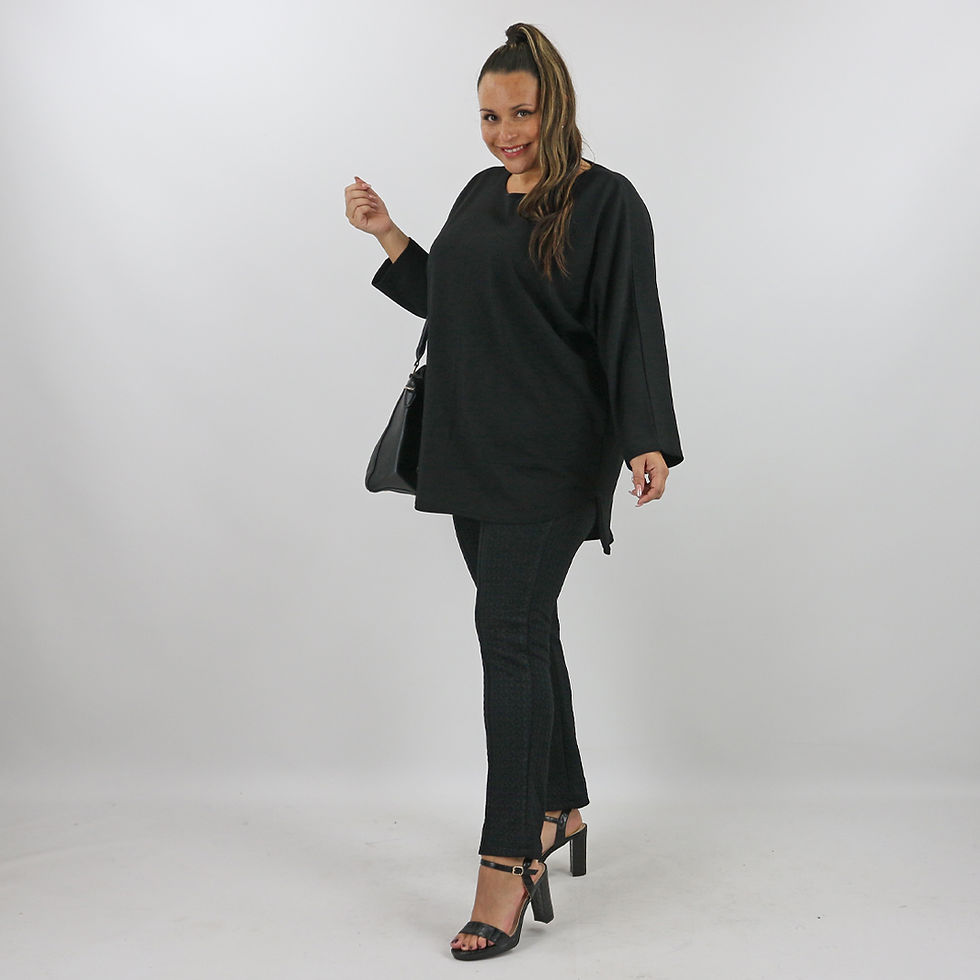 Zwarte top plus size Tjanta Black just black