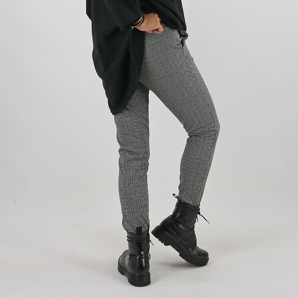 Zwart wit ruitjes broek kelly Black just Black