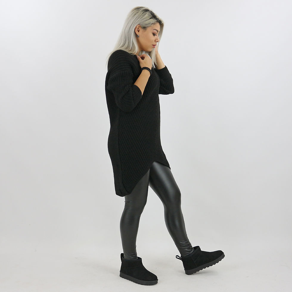 Zwarte lange trui black just black Nayda