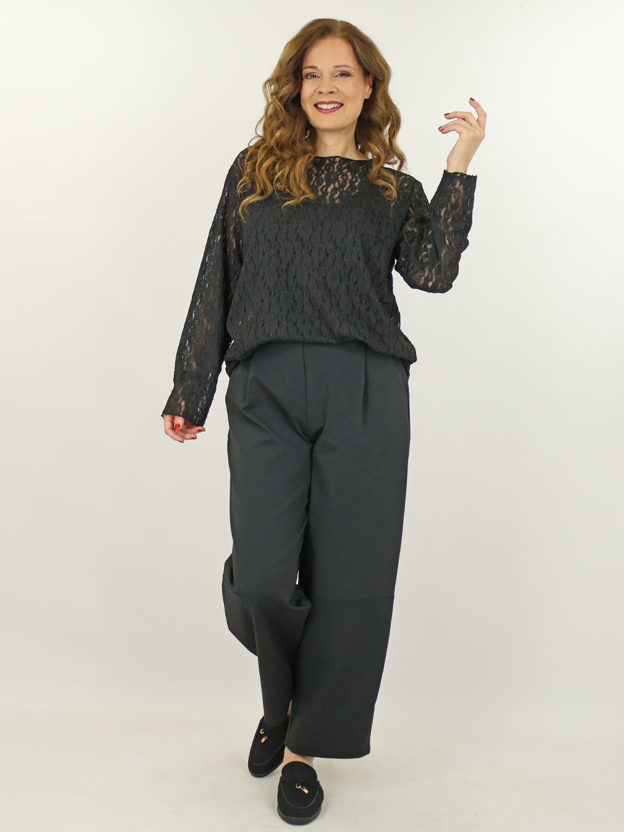 zwarte kanten top maatje meer dames webshop black just black