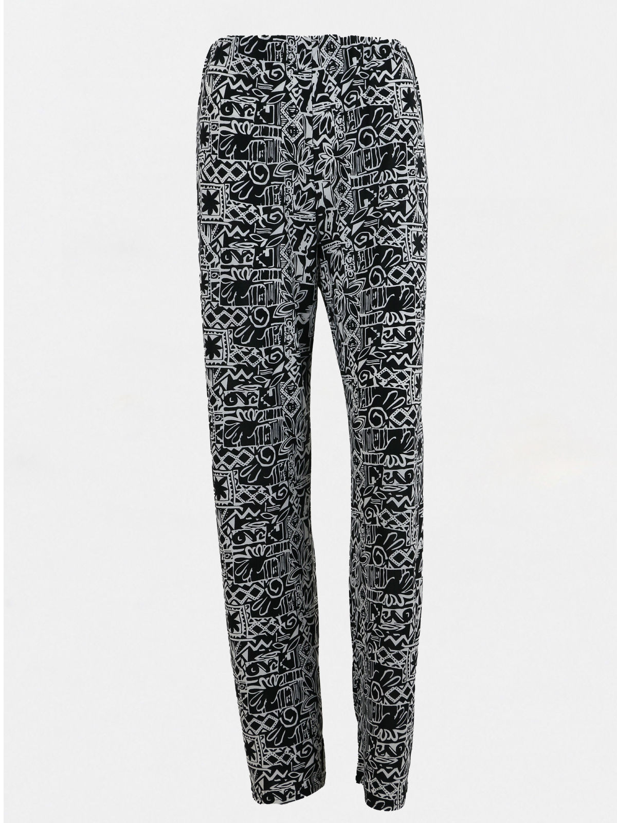 zwart wit print broek Black just black Killiane plus size