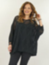 zwarte gebreide opengewerkte trui dames webshop black just black