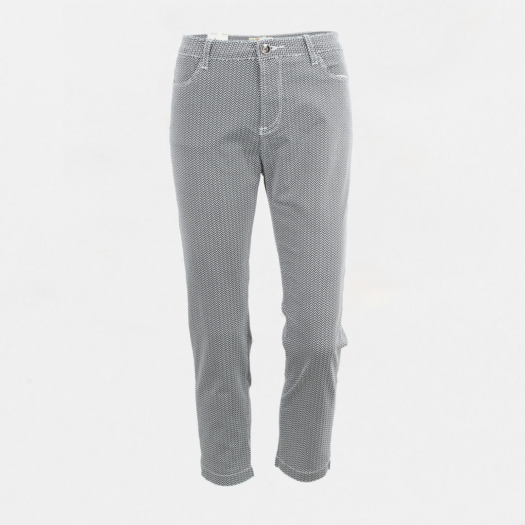 Zwart wit 7/8 broek met splitjes Black Just Black