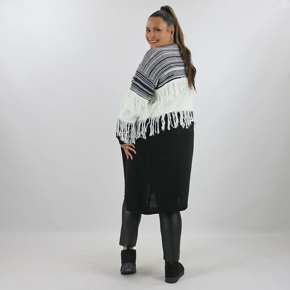 Zwart wit vest plus size Black just black Nawra