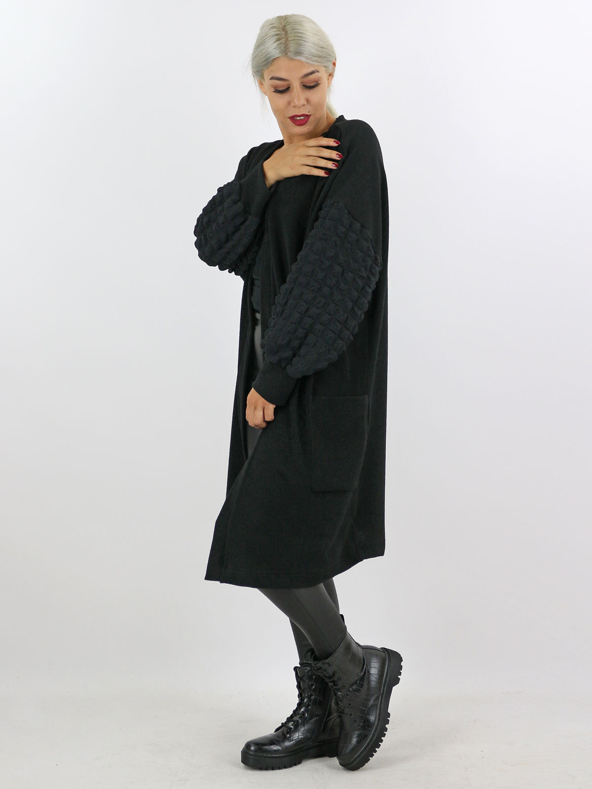 zwarte vest plus size black just black model Vida