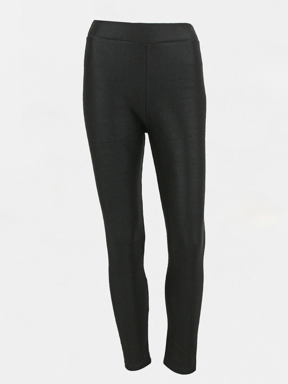 zwarte glans legging met fleece black just black model Koto