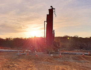 Rig 1 drilling at sunset @ Ero Brasil