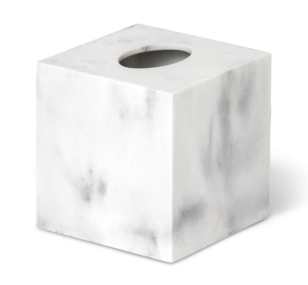 Baker Tissue Box White Marble