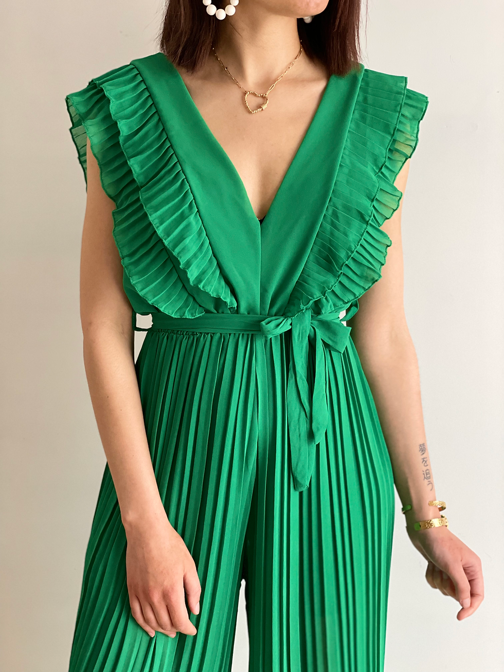 Miniature : Combinaison plissée verte "Georgia"