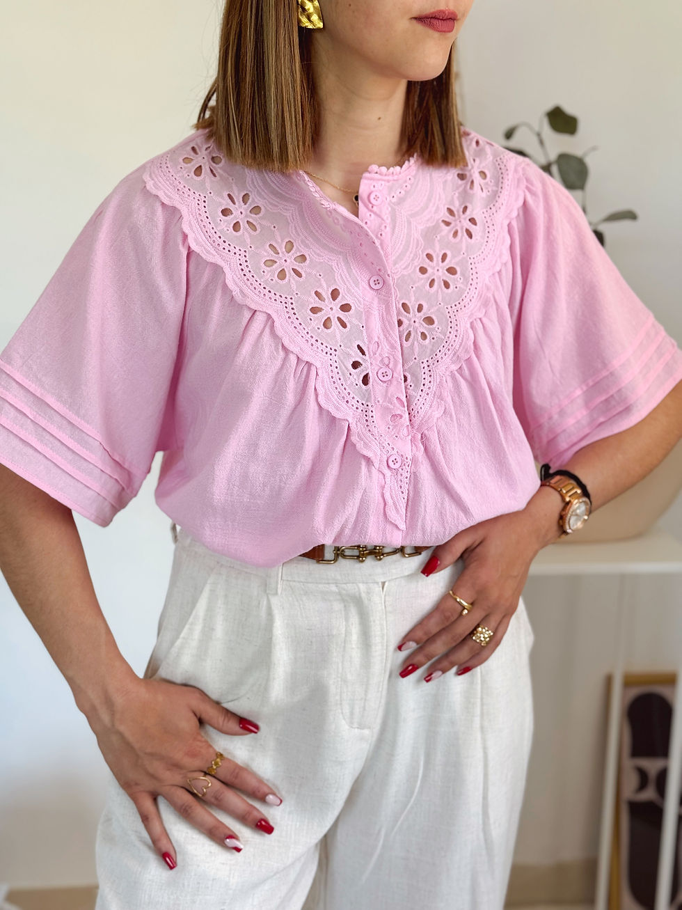 Miniature : Blouse rose "Lilia"