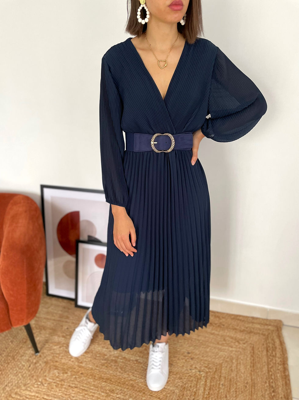 Miniature : Robe longue plissée "Qiana"