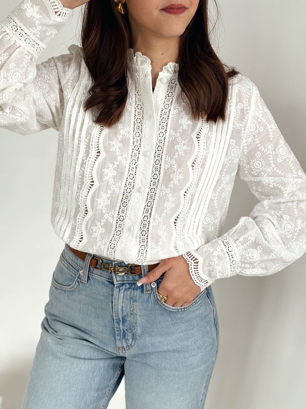 Miniature : Chemise blanche brodée "Chloe"