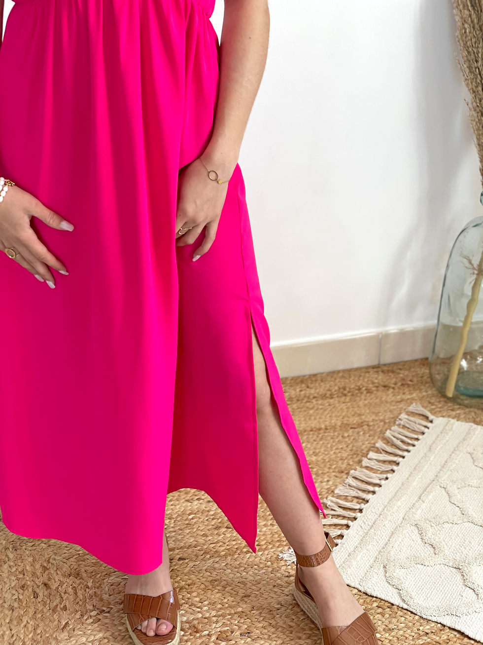Miniature : Robe rose fuschia "Carolane"