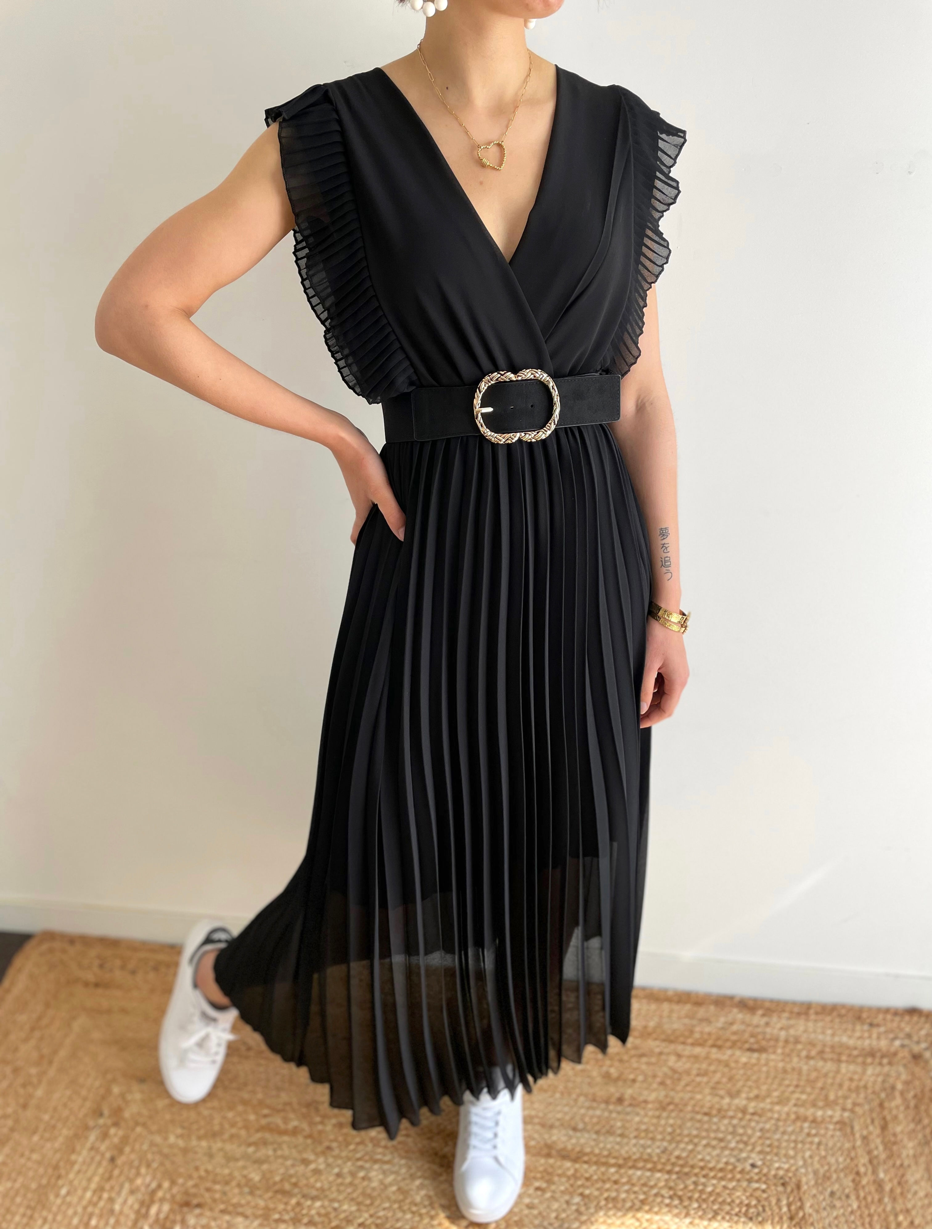 Robe longue noire "Becky"