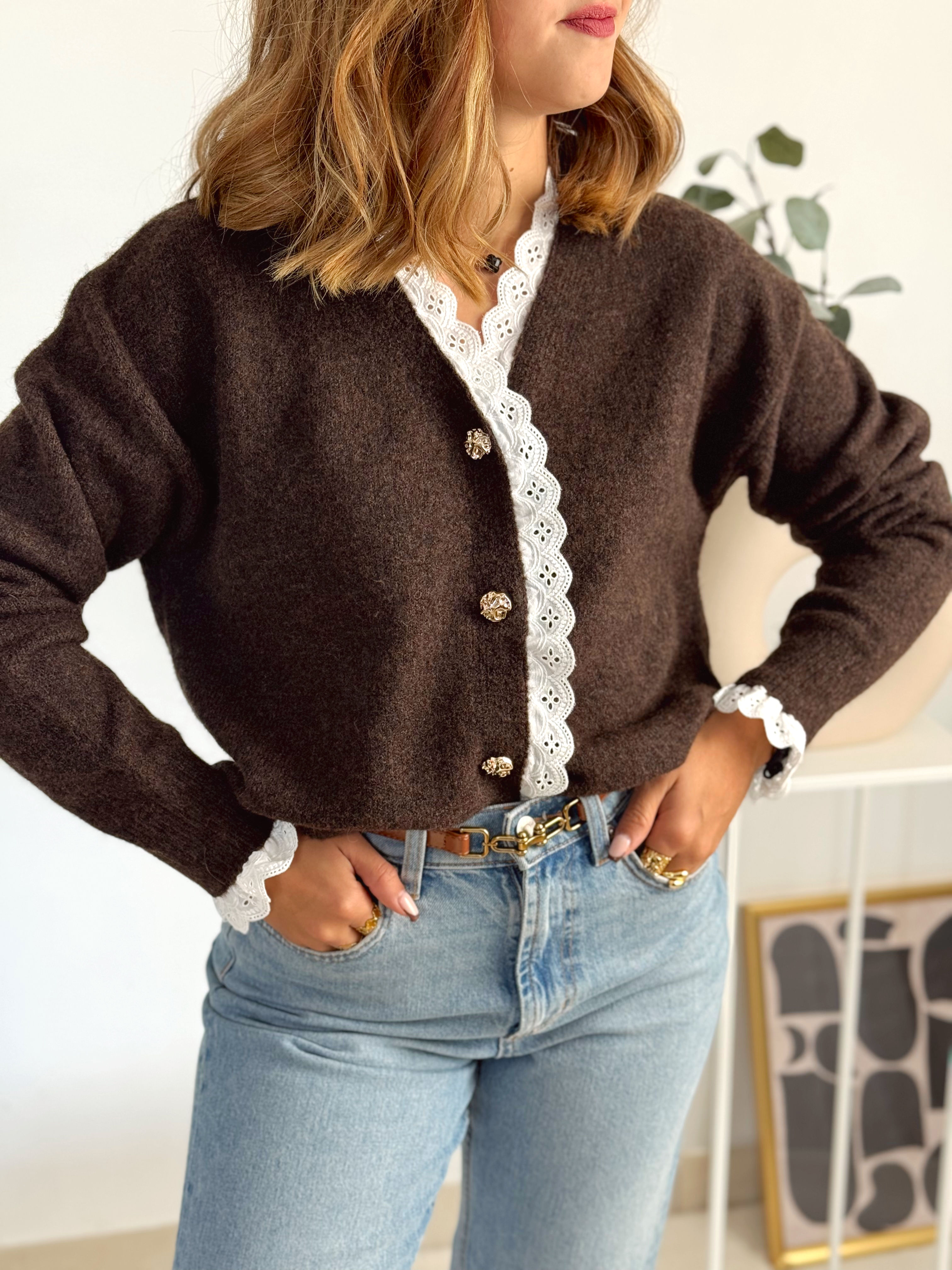 Gilet à dentelle "Lorna"