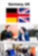 German and UK flag with two images from StartupBoat events