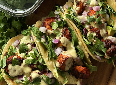 Blackened Shrimp Tacos with Creamy Pineapple Sauce Recipe