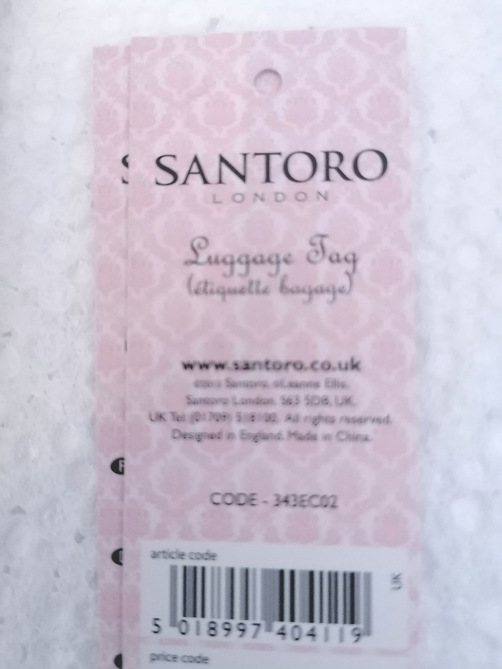 Thumbnail: Étiquette de bagage Santoro 