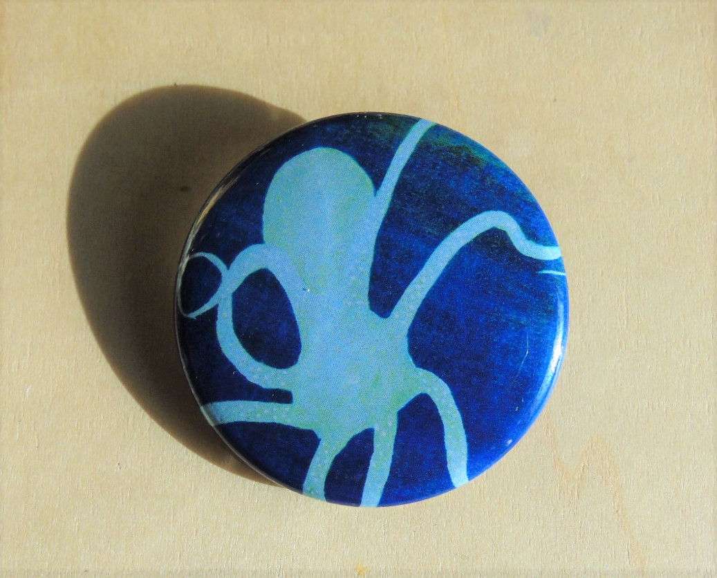 Blue Octopus Button