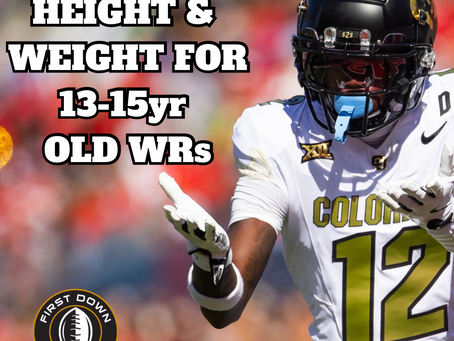 Average Height & Weight For 13-15yr Old WRs