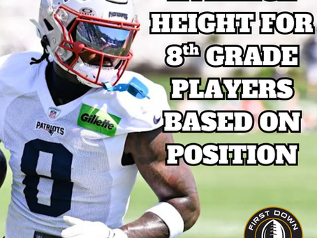 Average Height For 8th Grade Players Based On Position