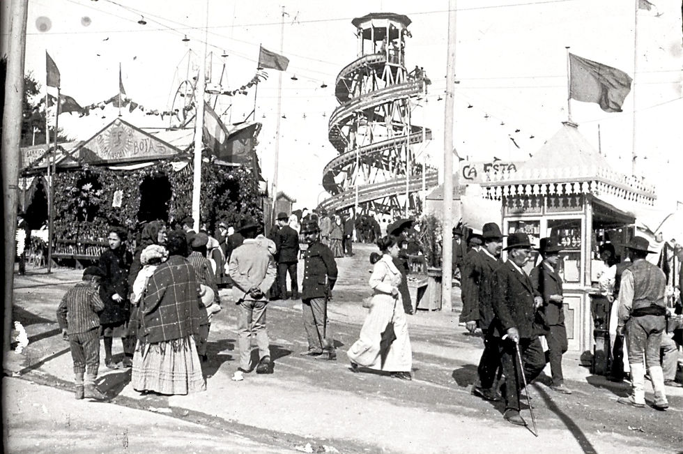 Feira de Agosto. Divertimentos e petiscos no Parque Eduardo VII (1908-1916)   