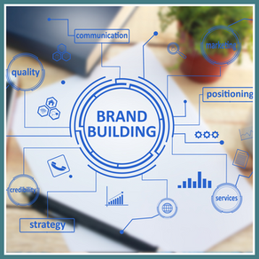 Personal Brand Building Text over work desk