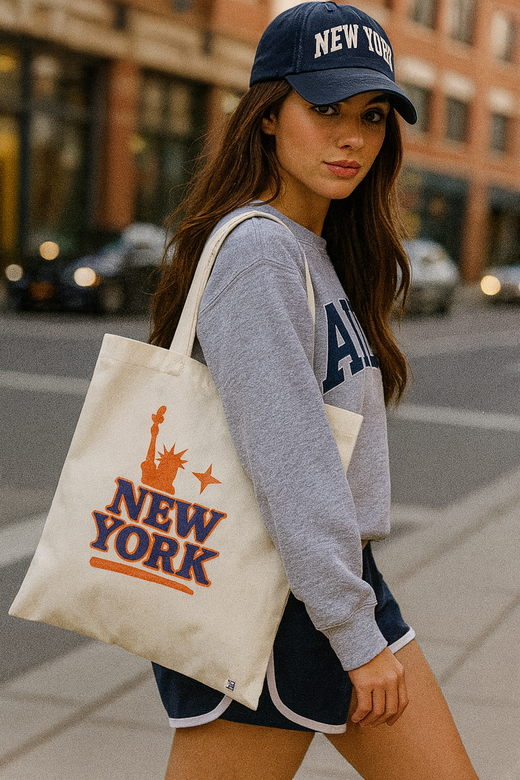 Tote bag Beige New York