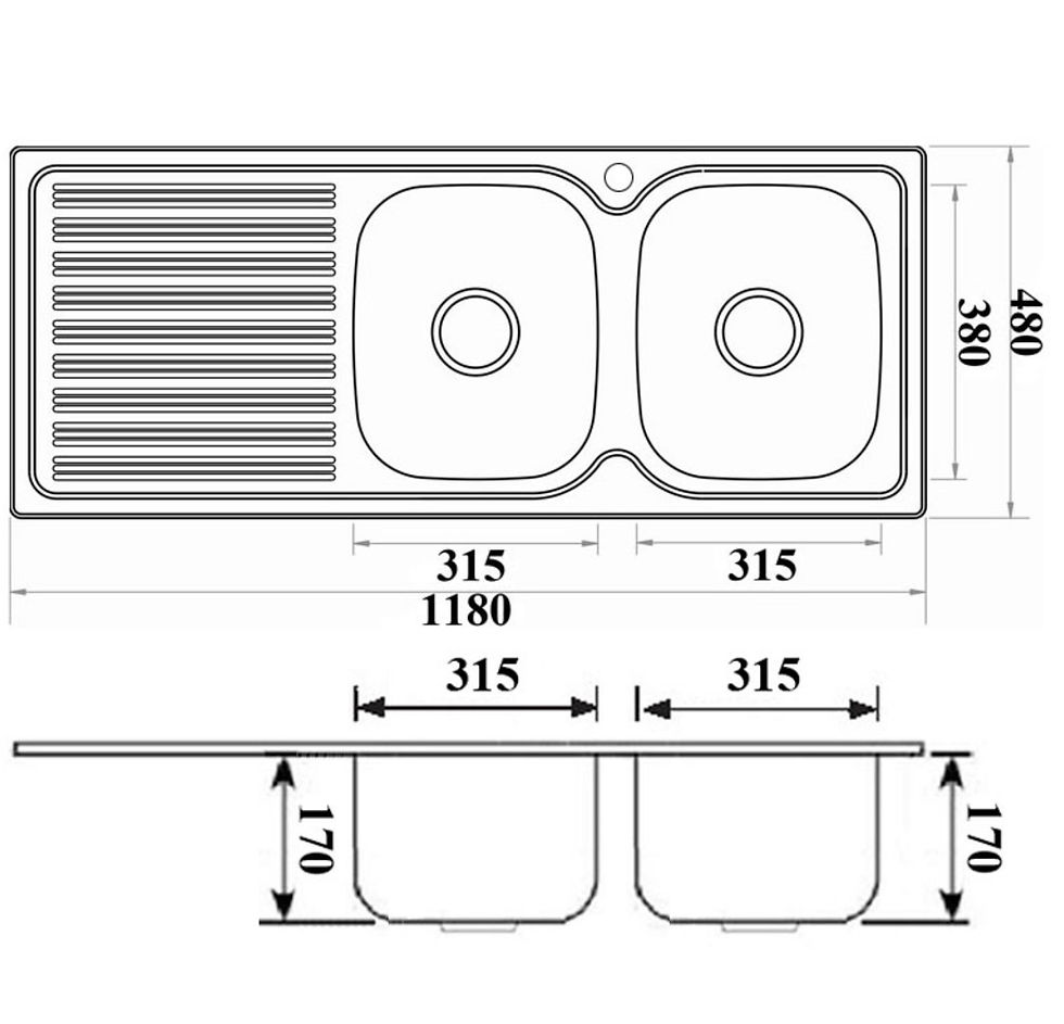 Thumbnail: P&P Plus Eden Double Bowl Single Drainer Sink