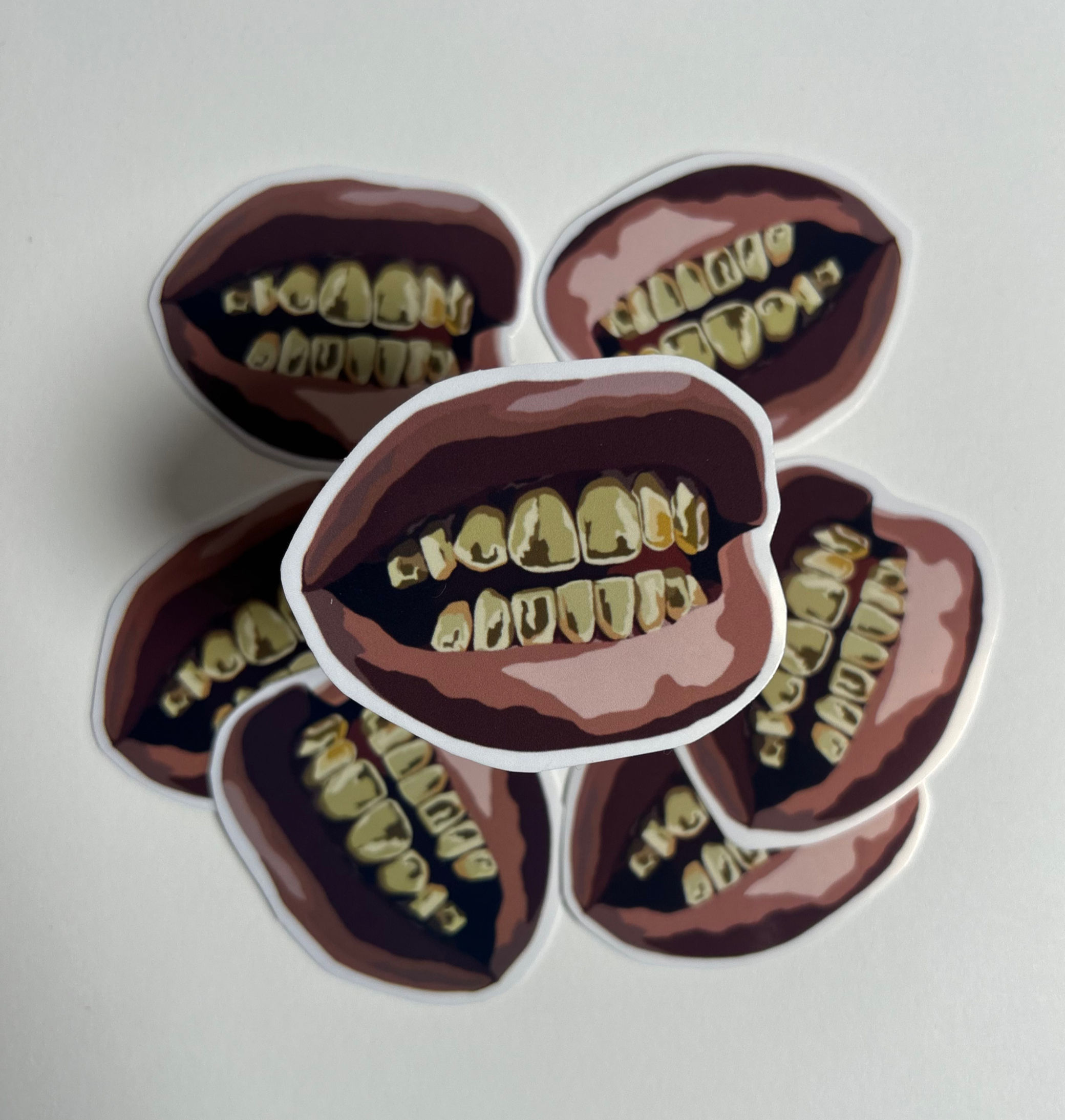 Lips n' Gold Grillz Sticker