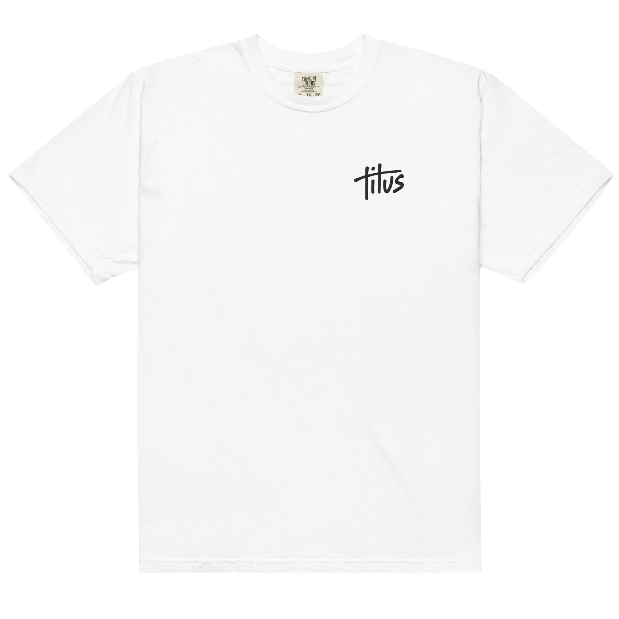 Triple Tenets - Embroidered White Tee