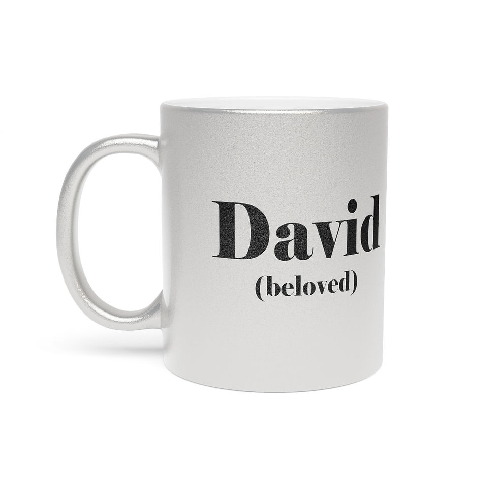 Thumbnail: "David" in Dead Sea Hebrew Metallic Mug (Silver\Gold)