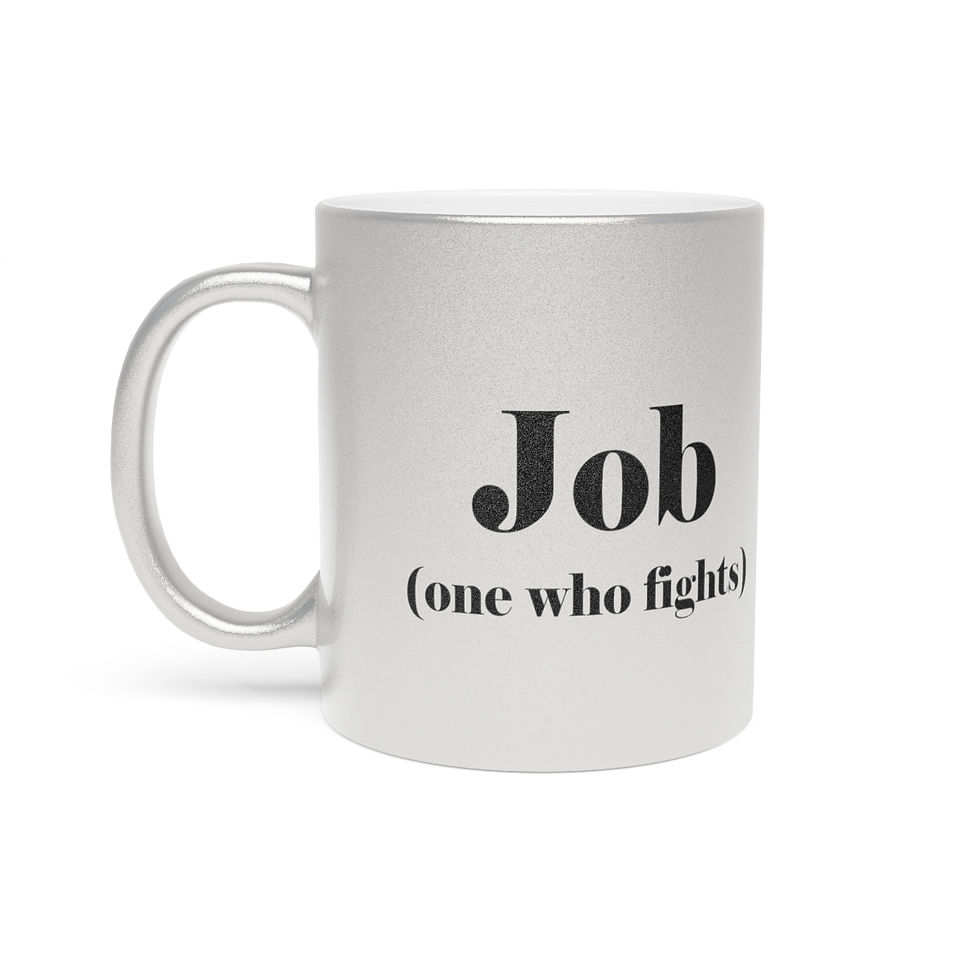 Thumbnail: "Job" in Dead Sea Hebrew Metallic Mug (Silver\Gold)
