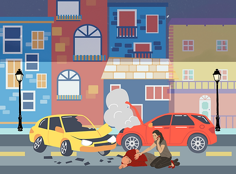 Midnight Blue Illustrated Night Driving and Road Safety Poster.png