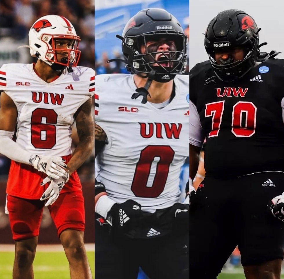 UIW 2026 NFL Draft prospects Jalen Walthall, Declan Williams, and Traveon Newsome