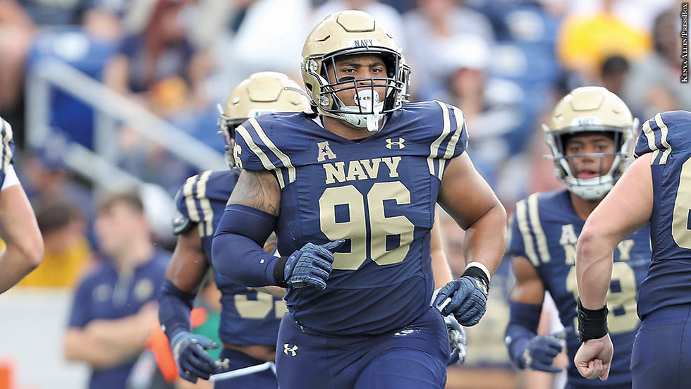 Navy All-American defensive tackle and 2026 NFL Draft prospect Landon Robinson